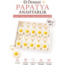 Neholia 🎁 Papatya Anahtarlık El Yapımı Hediyelik 10 Adet Doğum Günü Nişan Nikah Söz Kına Organizasyon