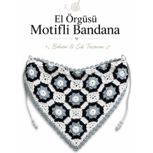 Neholia El Örgüsü Motifli Üçgen Bandana Kadın Saç Bandanası Bohem Stil Ayarlanabilir Bağlamalı Özel Tasarım