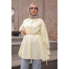 İmaj Butik Sarı Bel Bağlamalı Tunik