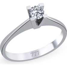 777 Diamond 14 Ayar Altın Pırlanta 0.30 Karat Tektaş Yüzük