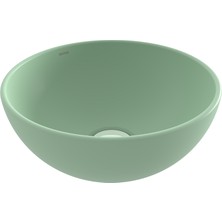 Bocchi Sottile Slim Tezgah Üstü Yuvarlak 26 cm Lavabo Mat Mint Yeşil