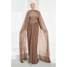 İmaj Butik Vizon Omuz Pelerinli Incili Abiye