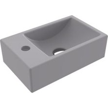 Bocchi Mılano Dar Sağ Lavabo 37 cm Mat Beton