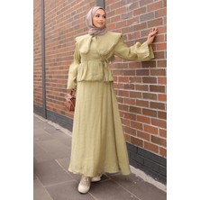 İmaj Butik Olive Bebe Yaka Gömlek Etekli Takım
