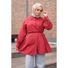 İmaj Butik Bordo Bel Bağlamalı Tunik