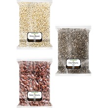 Zencefil Organik 3X170 Gr. Chia Tohumu Keten Tohumu Beyaz Kinoa 170'ŞER Gram 3 Paket