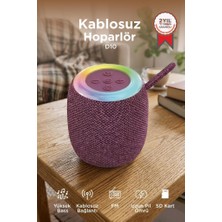 Torima Bluetooth Hoparlör Rgb Işıklı USB FM Destekli Radyo D10 Pembe