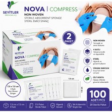Nova Steril Gaz Kompres 7,5cm×7,5cm 4 Katlı 5'li 200'LÜ 2 Paket