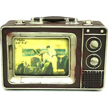 Yvz Store Dekoratif Metal Televizyon Bavul Vintage Biblo Hediyelik