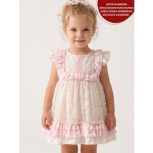 Aysskids Hazel Nakışlı Dantel Detaylı Kız Çocuk Bayramlık Elbise