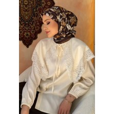 İmaj Butik Kahverengi Desenli Soft Eşarp