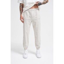 Machinist Clothing Erkek Luxury Basic Yıkamalı Jogger Eşofman Altı Açık Bej Efektli