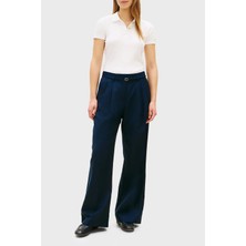 Tommy Hilfiger Keten Karışımlı Wide Leg Fit Yüksek Bel Pantolon Bayan Pantolon WW0WW48884 C1G