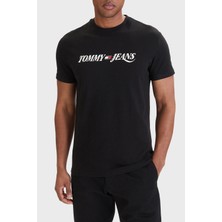 Tommy Jeans Logolu Pamuklu Regular Fit Bisiklet Yaka T Shirt Erkek T Shirt DM0DM22548 Bds