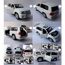 Oyuncak Sahili Oyota Land Cruıser V8 Metal Koleksiyon Araba Kapı Bagaj Kaput Jip 16,5cm Işık Ses