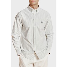 Brooks Brothers Düğmeli Yaka Regular Fit %100 Pamuk Oxford Çizgili Gömlek Erkek Gömlek BBSS26MSH021166