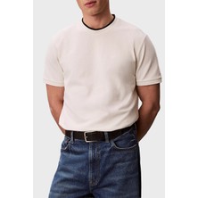 Calvin Klein % 100 Pamuk Regular Fit Bisiklet Yaka T Shirt LV04LF215GYAS Erkek T Shirt LV04LF215G Yas