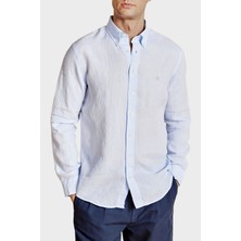 Brooks Brothers % 100 Keten Regular Fit Düğmeli Yaka Gömlek Erkek Gömlek BBSS26MSH022116