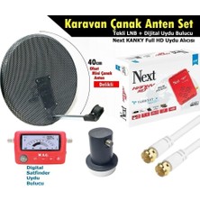 Antenci 40CM Delikli Karavan Çanak Anten Seti +Next Hd Uydu Alıcısı +Mag Dijital Uydu Bulucu