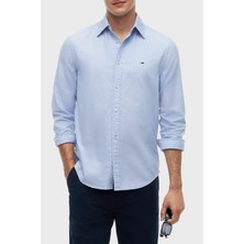 Tommy Jeans Pamuklu Regular Fit Klasik Yaka Uzun Kollu Gömlek Erkek Gömlek DM0DM21298 C38