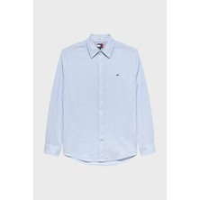 Tommy Jeans Keten ve Pamuk Karışımlı Uzun Kollu Gömlek Erkek Gömlek DM0DM22761 C3Q