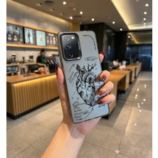 Powerfox Samsung S20 Fe Uyumlu Anatomik Kalp Baskı Desen Darbe Emici Telefon Kılıfı MK01A