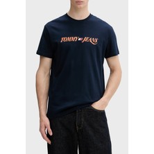 Tommy Jeans Logolu Pamuklu Regular Fit Bisiklet Yaka T Shirt Erkek T Shirt DM0DM22548 C1G