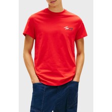 Tommy Jeans Pamuklu Slim Fit Logolu Bisiklet Yaka T Shirt Erkek T Shirt DM0DM22538 Xl8