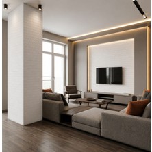Brano 70X280 Kendinden Yapışkanlı Duvar Kağıdı Beyaz Taş Desen ,salon,duvar,tv Ünitesi