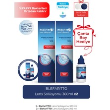 Blefaritto 360ml Lens Solüsyonu 2x360ml + 60 ml Çanta Boy Hediyeli