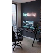Hey Modüler Mobilya Hey gaming Profesyonel Oyuncu Masa Siyah Bilgisayar Çalışma Masası 120 Cm Siyah Ayak