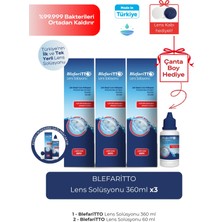 Blefaritto 360ml Lens Solüsyonu 3'lü Set +60 ml Çanta Boy