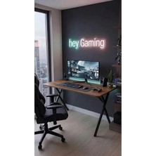 Hey Modüler Mobilya Hey gaming Profesyonel Oyuncu Masa Ceviz Bilgisayar Çalışma Masası 120 Cm Siyah Ayak