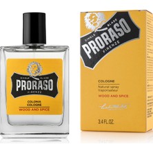 Proraso 100 ml Eau De Cologne Wood & Spice Kolonya Maskülen Koku ile Özel Tasarım İtalya Üretimi