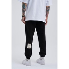 Machinist Clothing Oversize Basic Bel Paça Lastikli 3 Cepli Jogger Eşofman Altı Siyah