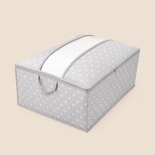 Simple Living Büyük Boy Baza Altı Şeffaf Detaylı Hurç - Gri - 62X46X22 cm