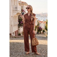Lela Regular Fit Bağlama Detaylı Kolsuz Takım Bayan Takım 5866787