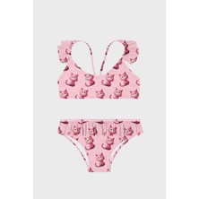Slipstop Kiki Desenli Upf 50+ Korumalı Çabuk Kuruyan Bikini Kız Çocuk Bikini SB2611000505