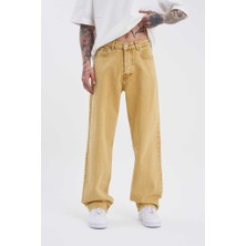 Machinist Clothing Erkek Relaxed Baggy Jean Pantolon Altın