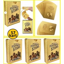 Oyuncak Sahili Oyuncaksahili Futbolcu 57 Adet Metalıze Esnek Kırılmaz Islanmaz Kart Gold Plus 3D Altın Seri Futbol Pvs Oyun Kartı