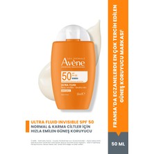 Avene Ultra Fluid Invisible Normal/Karma Ciltler İçin Ultra Hafif SPF 50 Güneş Kremi 50 ml