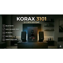 Korax 3101 Aux-Usb-Sd-Fm-Bluetooth Destekli 1200W 2+1 Ses Sistemi