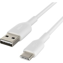 Belkin Type-C Data ve Hızlı Şarj Kablo Beyaz 1 mt USB A ile Uyumlu Dayanıklı Tasarım