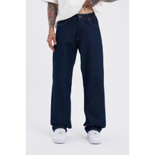 Machinist Clothing Erkek Relaxed Baggy Jean Pantolon Gece Mavisi
