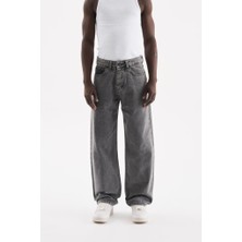Machinist Clothing Erkek Relaxed Baggy Jean Pantolon Gri