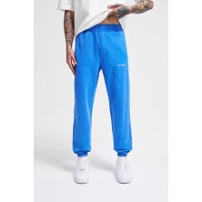 Machinist Clothing Erkek Luxury Basic Yıkamalı Jogger Eşofman Altı Açık Mavi Efektli