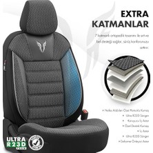 Hype Store Toro Ortopedik Ekstra Destekli Oto Koltuk Kılıfı Özel Pamuklu Kumaş Tam Set - Siyah-Gri