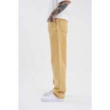 Machinist Clothing Erkek Relaxed Baggy Jean Pantolon Asit Altın