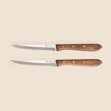 Evidea Kitchen 2'li Steak Bıçağı Seti - Kahverengi