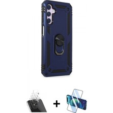 Pileli Store Pilelistore™ Galaxy A14 4g Kılıf Ahenk Klasik Koleksiyonu - Siyah 3D Antistatik Cam Ekran Koruyucu + Kamera Lens Koruma Cam - Sf